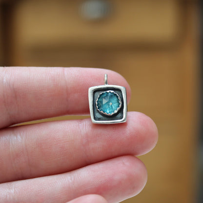 Faceted Teal Kyanite Necklace on Adjustable Chain