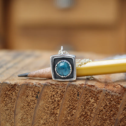 Faceted Teal Kyanite Necklace on Adjustable Chain