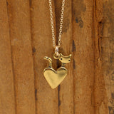 Tiny Gold Pocket Cat Charm Necklace on Gold Filled Chain