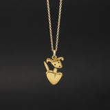 Tiny Gold Pocket Pup Dog Charm Necklace on Gold Filled Chain
