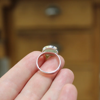 Sterling Silver and Enamel Narwhal Ring