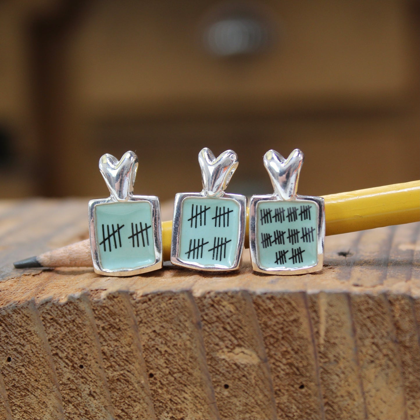 Anniversary Heart Necklace with Custom Number of Tally Marks