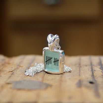 Anniversary Heart Necklace with Custom Number of Tally Marks
