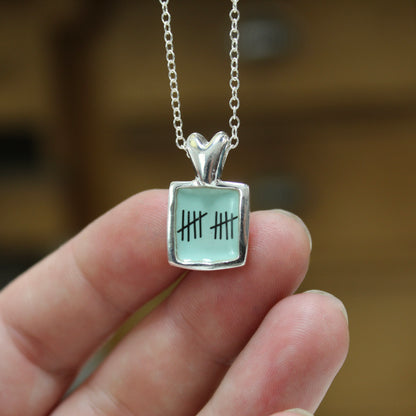 Anniversary Heart Necklace with Custom Number of Tally Marks
