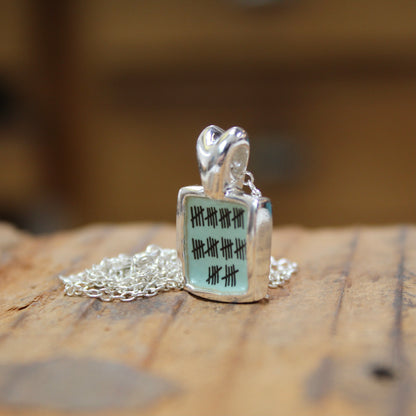 Anniversary Heart Necklace with Custom Number of Tally Marks