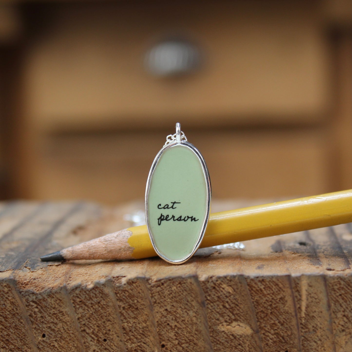 Sterling Silver Reversible Cat Charm Necklace - Unique Cat Person Gift on Adjustable Chain