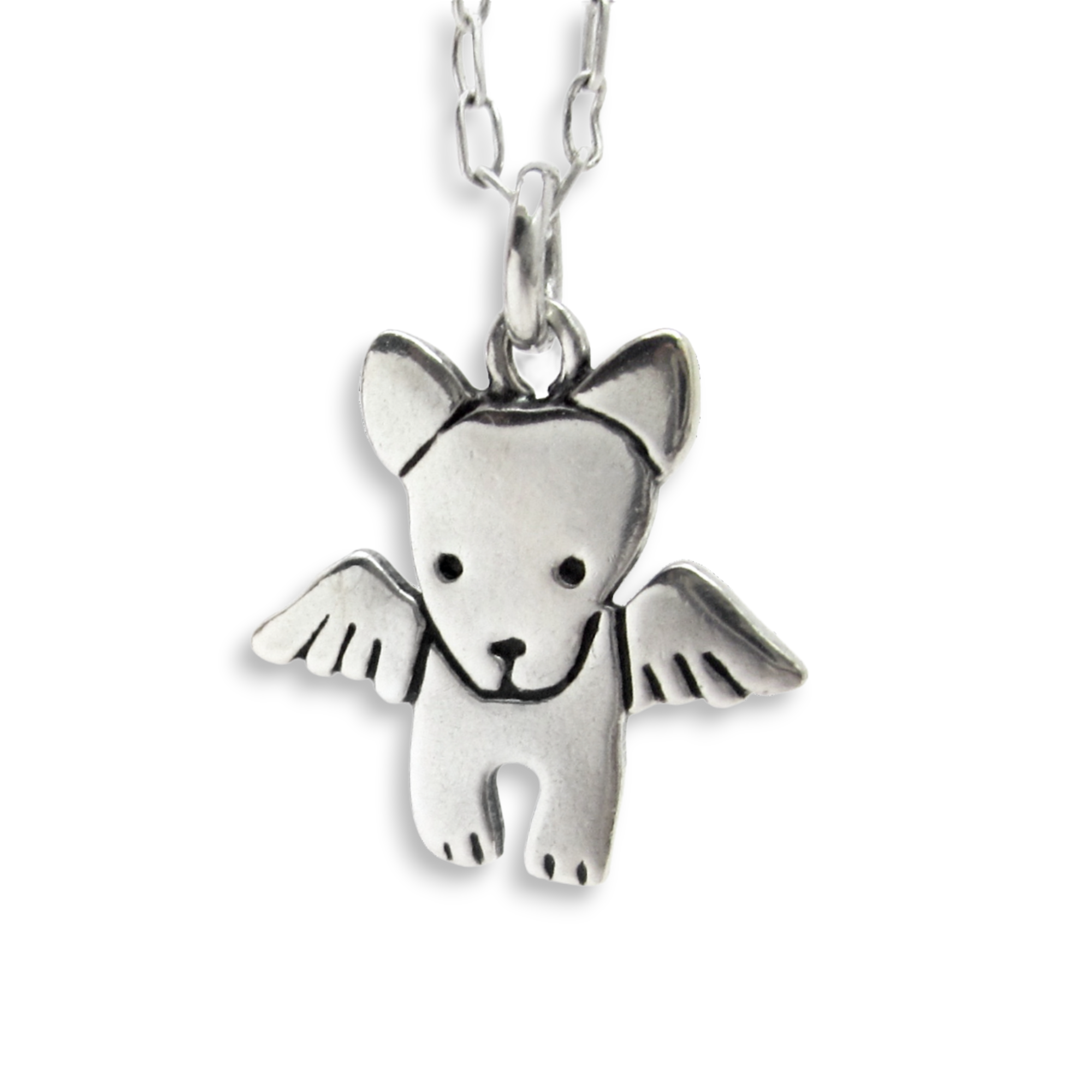 Sterling Silver Angel Dog Necklace Mark Poulin Jewelry