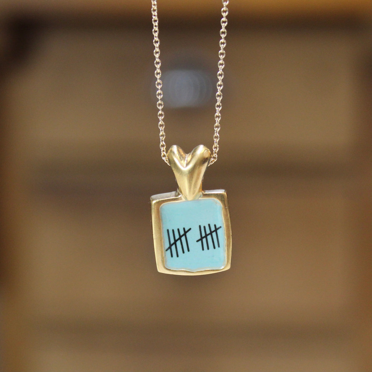 Gold Anniversary Necklace - 10 Year Anniversary Pendant on Gold Filled Chain - Decade Milestone Gift