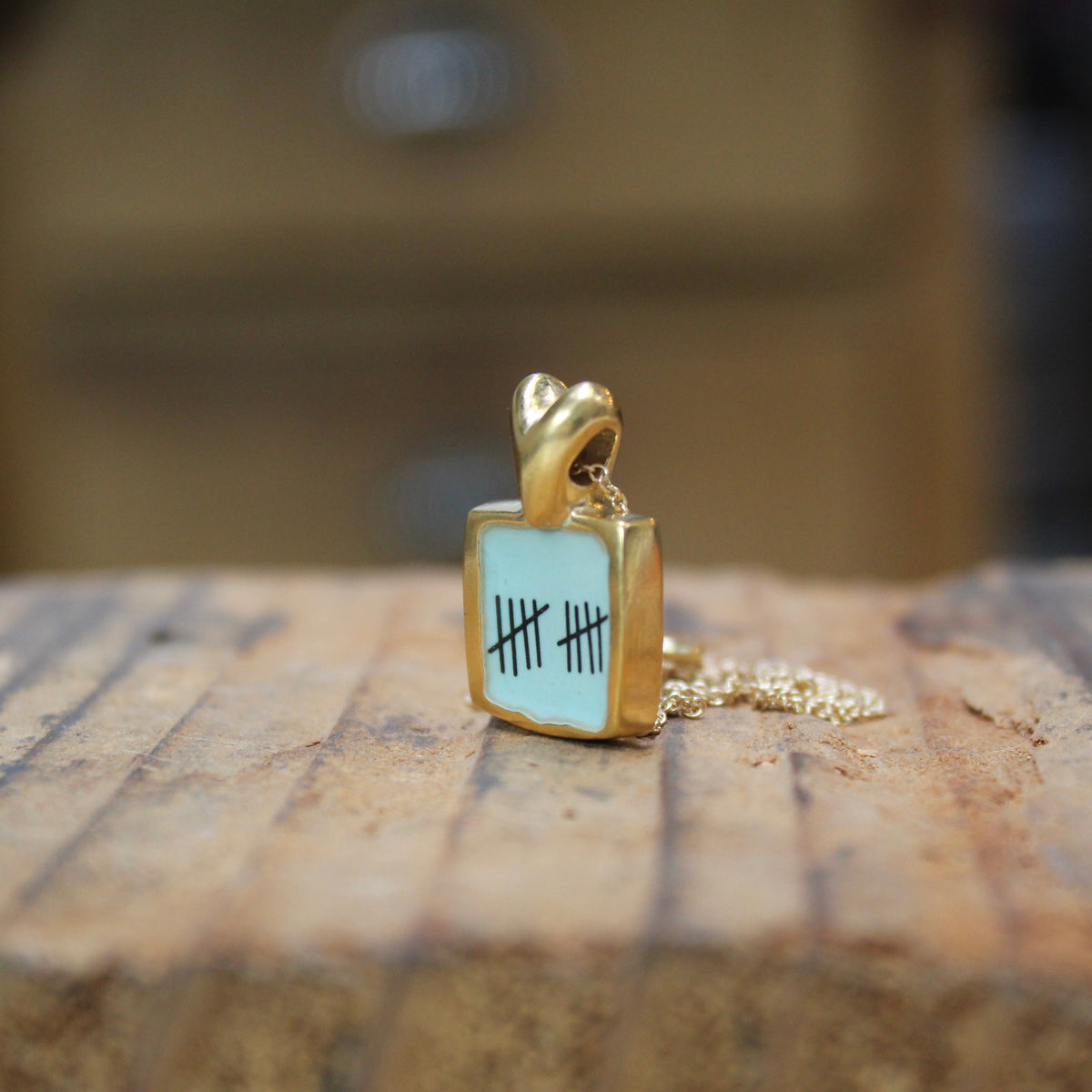 Gold Anniversary Necklace - 10 Year Anniversary Pendant on Gold Filled Chain - Decade Milestone Gift