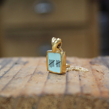 Gold Anniversary Necklace - 10 Year Anniversary Pendant on Gold Filled Chain - Decade Milestone Gift