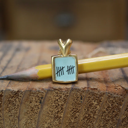 Gold Anniversary Necklace - 10 Year Anniversary Pendant on Gold Filled Chain - Decade Milestone Gift