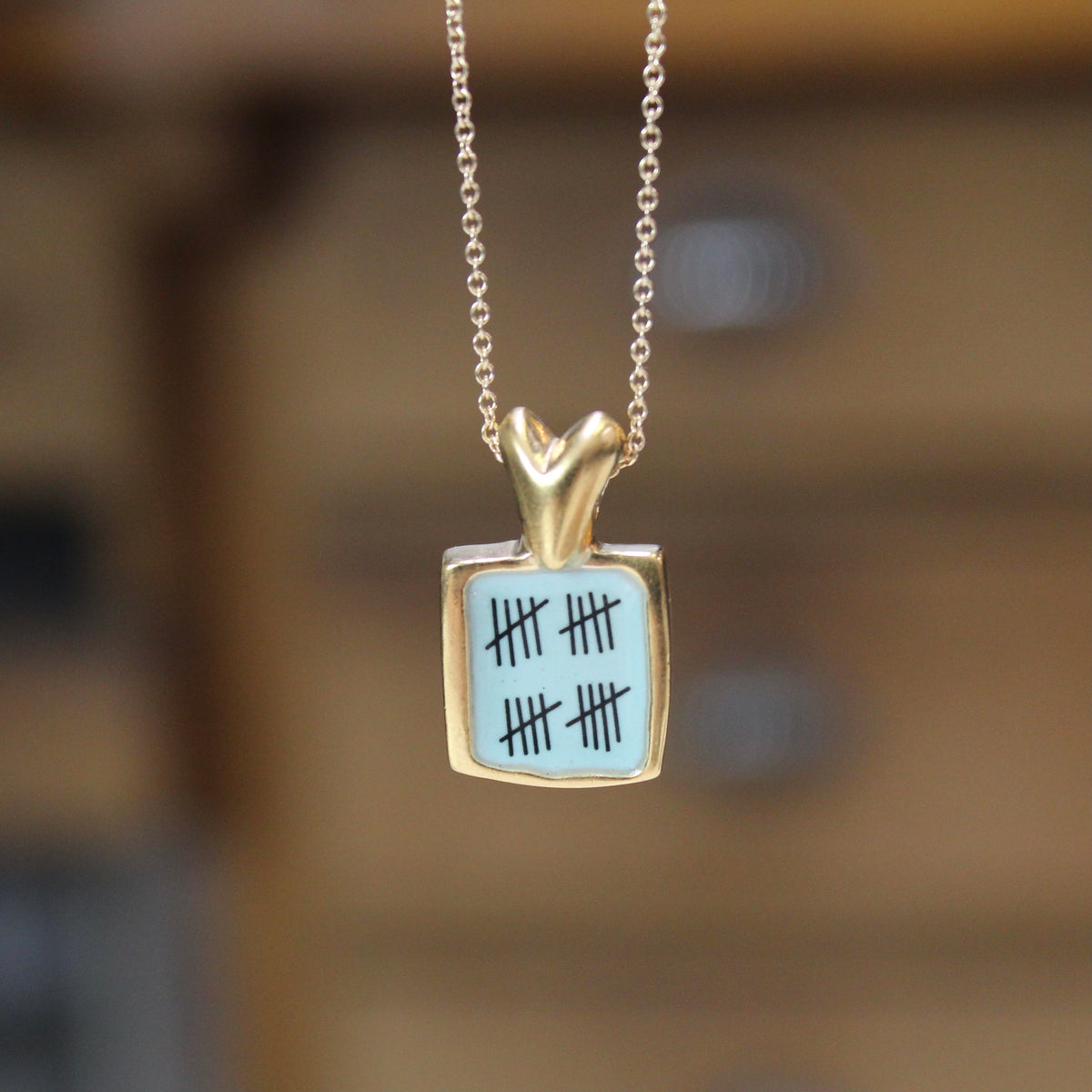 Gold Anniversary Necklace - 20 Year Anniversary Pendant on Gold Filled Chain