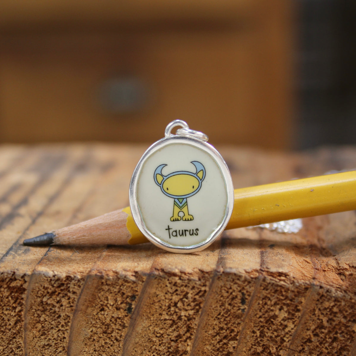 Sterling Silver Taurus Pendant on Adjustable Chain by Mark Poulin