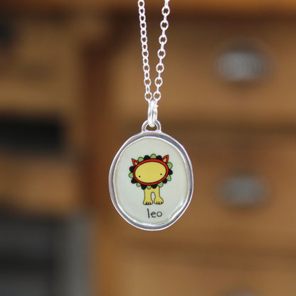 Sterling Silver Leo Pendant on Adjustable Chain by Mark Poulin