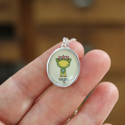 Sterling Silver Virgo Pendant on Adjustable Chain by Mark Poulin