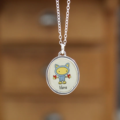 Sterling Silver Libra Pendant on Adjustable Chain by Mark Poulin