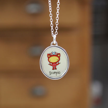 Sterling Silver Scorpio Pendant on Adjustable Chain by Mark Poulin