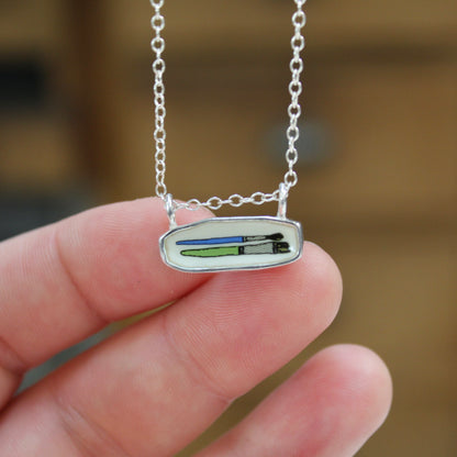 Reversible Paint Pendant Necklace for Artists and Painters