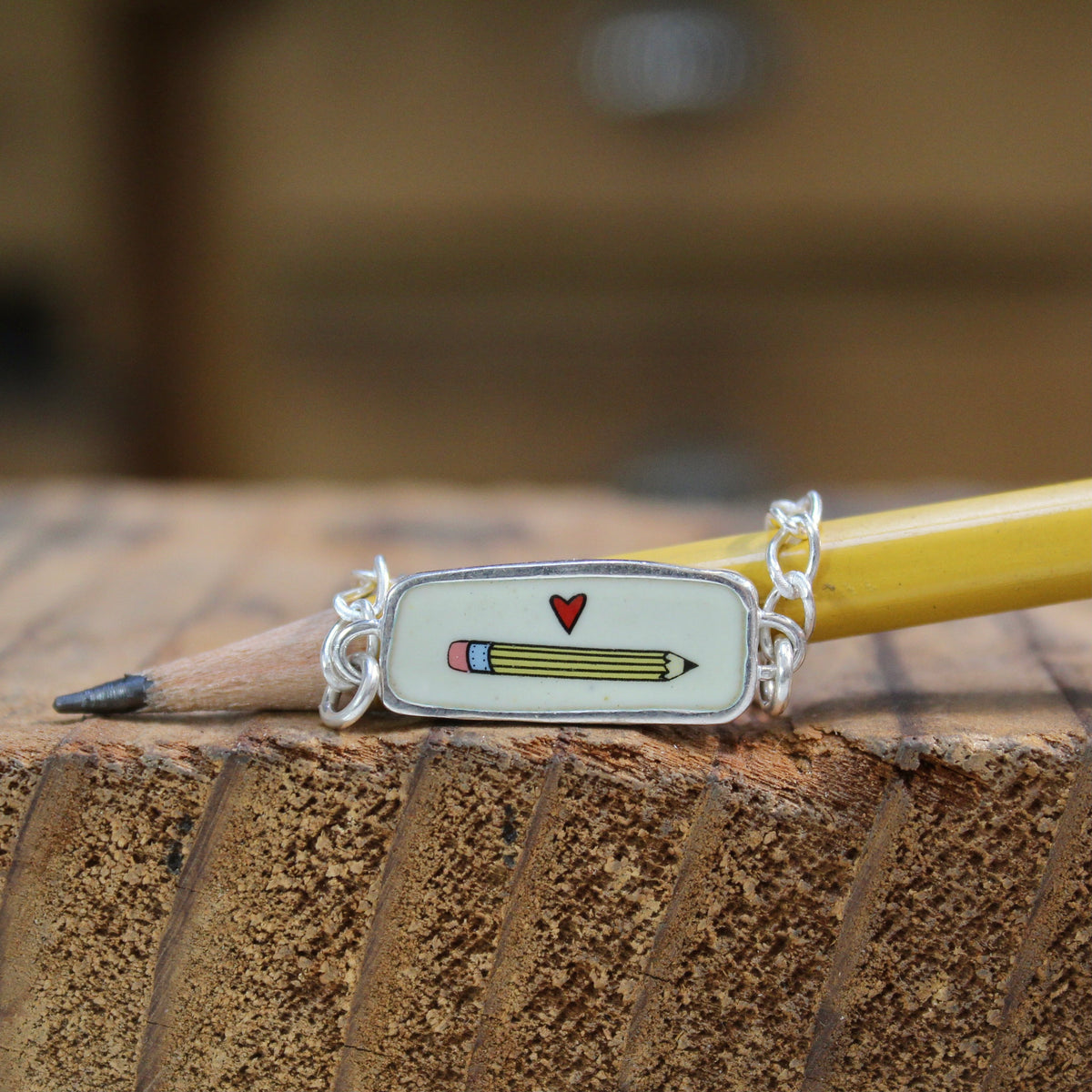 Reversible Write and Pencil Sterling Silver and Enamel Bracelet