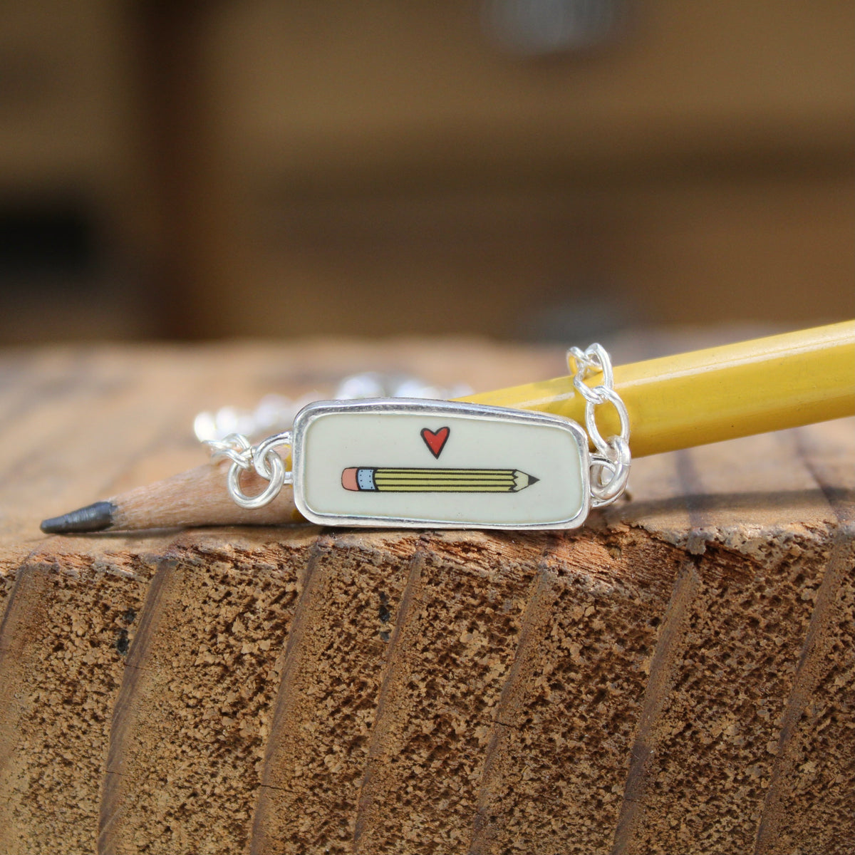 Reversible Draw and Pencil Sterling Silver and Enamel Bracelet
