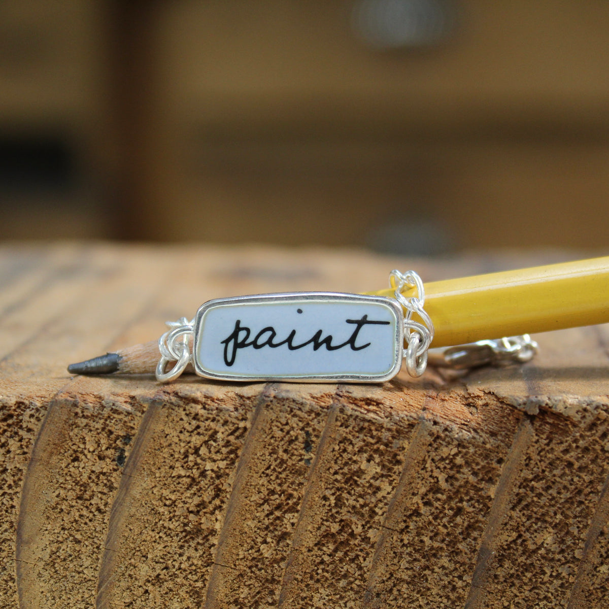 Reversible Paint and Paintbrush Sterling Silver and Enamel Bracelet