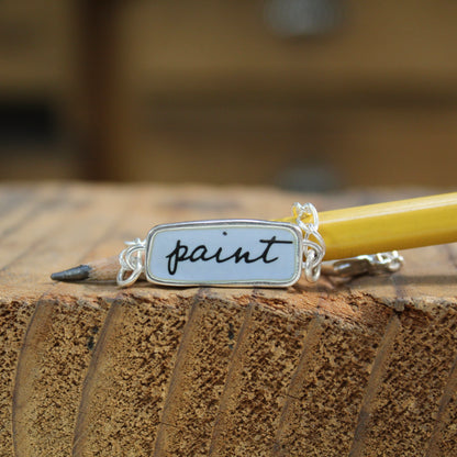 Reversible Paint and Paintbrush Sterling Silver and Enamel Bracelet