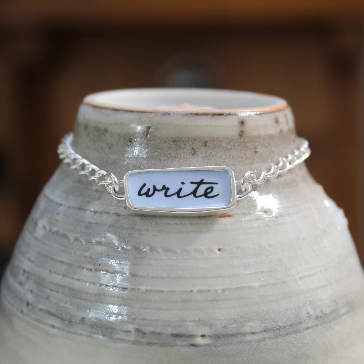 Reversible Write and Pencil Sterling Silver and Enamel Bracelet