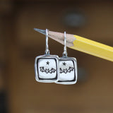 Sterling Silver Bat Charm Dangle Earrings - Bat Jewelry - Bat Gift for Her