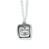 Sterling Silver Pig Charm Necklace - Pig Pendant - Pig Jewelry and Gifts