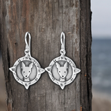 Sterling Silver Compass Dog Earring - Dog Jewelry Gift - Reversible Charm for Lost Dogs - Found Dog - Rescue Dog