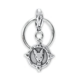 Sterling Silver Compass Dog Keychain - Good Luck For Lost Dogs - Gift to Celebrate Found Dog