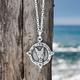 Sterling Silver Adventure Dog Charm Necklace - Silver Dog Pendant for Lost Dogs and Found Dogs on an Adjustable Sterling Chain