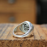 Signet Ring - Anchor Design for Men and Women - Vitreous Enamel and Sterling Silver Follow Your Heart