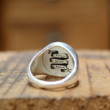 Signet Ring - Bear Ring for Men and Women - Vitreous Enamel and Sterling Silver sizes 5 through 12