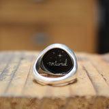 Signet Ring - Stargazing Raccoon for Men and Women - Vitreous Enamel and Sterling Silver Sizes 5 through 12 - Raccoon Gift