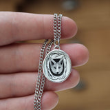 Wolf Pendant - Sterling Silver Wild Fox Coyote Dingo Charm Necklace - Vitreous Enamel and Sterling Silver on Adjustable Chain