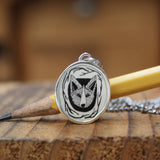 Wolf Pendant - Sterling Silver Wild Fox Coyote Dingo Charm Necklace - Vitreous Enamel and Sterling Silver on Adjustable Chain