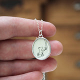 Dog Pendant - Sterling Silver Paw Shake Charm Necklace - Sterling Silver Dog Paw Jewelry