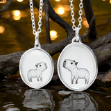 Mother Daughter Capybara Necklace Set - Matching Capybara Charm Pendant