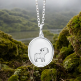 Capybara Necklace - Pendant on Adjustable Chain made with Sterling Silver and Vitreous Enamel