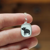 Black Sheep Necklace - Charm pendant for Rebel Maverick or Outsider - Sterling Silver and Enamel