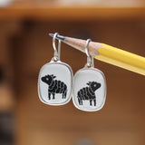 Black Sheep Earrings - Sterling Silver Dangle Earrings for Rebels, Outsiders and Free Thinkers