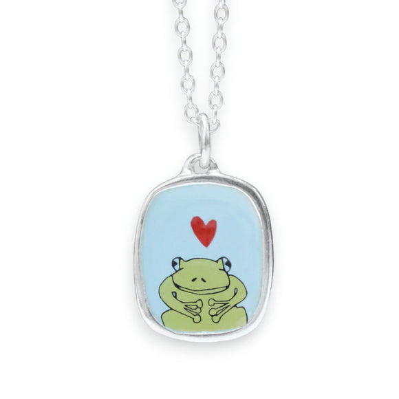 Frog Necklace - Frog Charm Pendant made with Sterling Silver - Frog Gift
