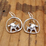 Sterling Silver Goat Earrings