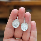 Capybara Earrings - Sterling Silver and Vitreous Enamel Capybara Dangle Earrings