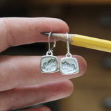 Sterling Silver Zebra Dangle Earrings on Lever Backs - Sterling and Enamel Zebra Jewelry