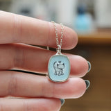 Adorable Sterling Silver Love Cat Necklace on Adjustable 925 Chain