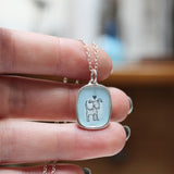 Adorable Love Dog Necklace - Sterling Silver and Enamel Light Blue Dog Pendant on Adjustable Sterling Silver Chain