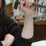 Sterling Silver Adjustable Bangle Bracelet - Add Your Own Charm - Expandable Charm Bracelet