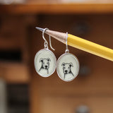 Pit Bull Earrings - Sterling Silver and Enamel Dog Breed Gift - Sweet Puppy Portrait Jewelry